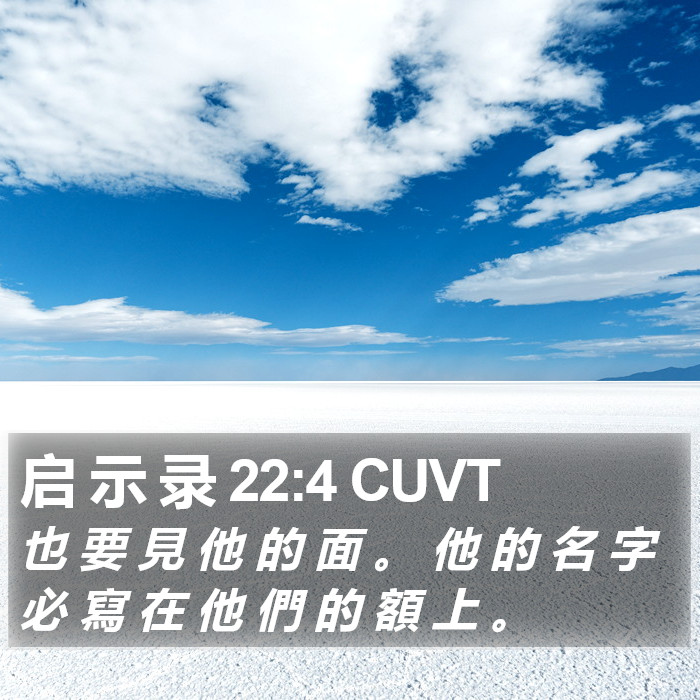 启 示 录 22:4 CUVT Bible Study